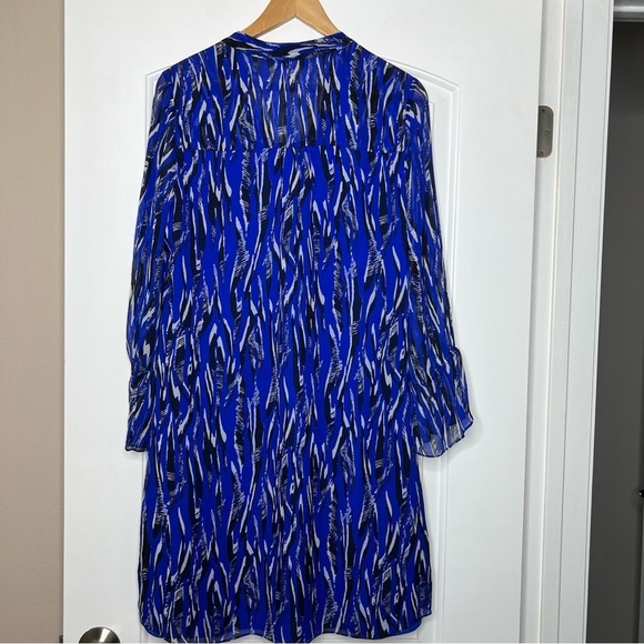 DVF Kourtni Fierce stripe silk chiffon tunic dress Size 10 - Picture 10 of 14